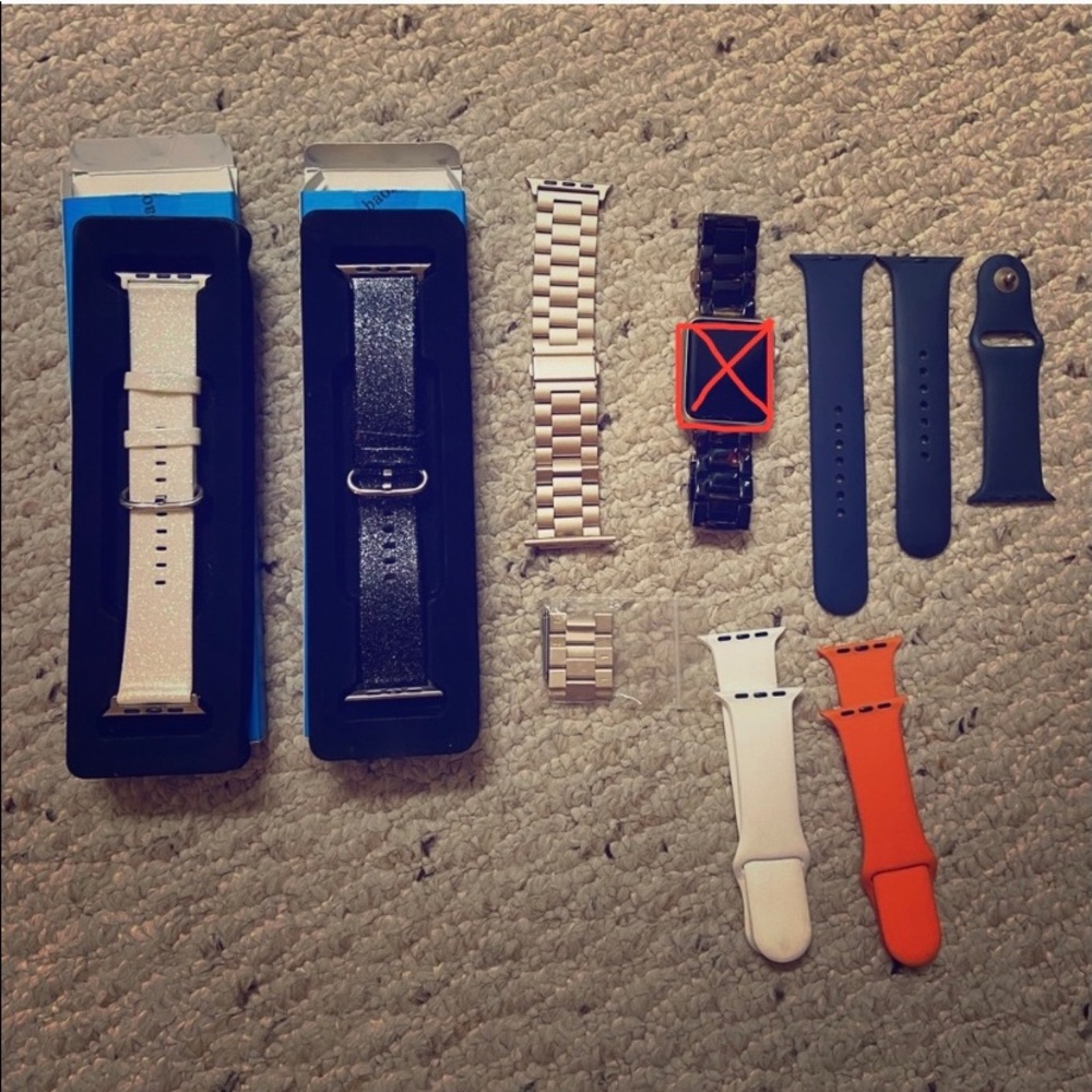 Set of 7 Apple Watch bands 42 or 44 mm *NO WATCH*